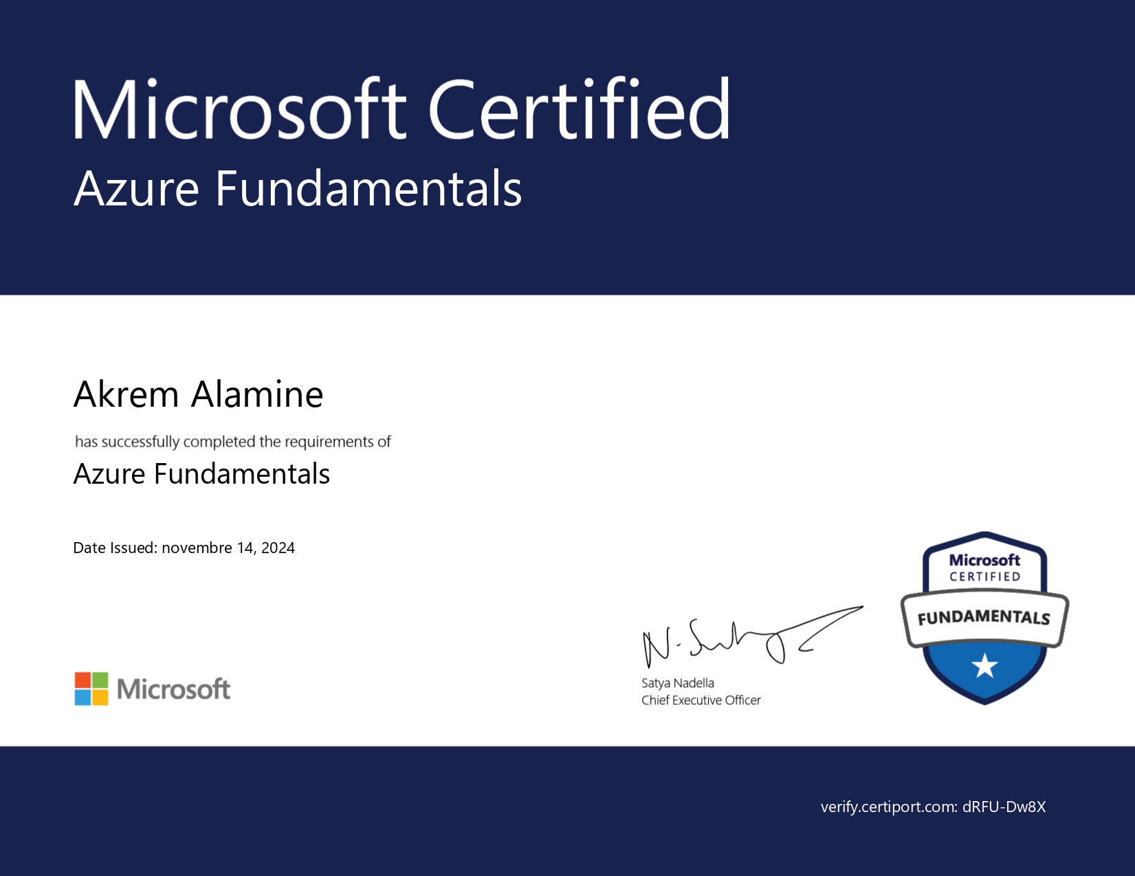 Azure Fundamentals Certification